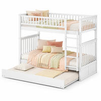 ETAGENBETT 90/200 cm & 90/190 cm in Weiß Kinderbett mit Ausziehbett und Treppe - Weiß, Holzwerkstoff (90/200cm) - STILVORA