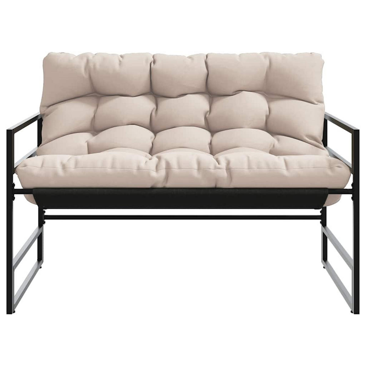 GARTENBANK mit Kissen Taupe 113 cm Stahl - Taupe, Metall (113/76/67cm) - furnicato