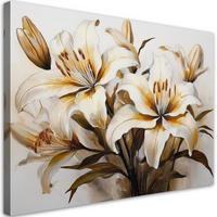 WANDBILD lilien weiße blume in sepia - Weiß, Textil (60/40cm) - Feeby