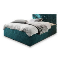 POSTEL BOXSPRING RIVA 140x200 cm, s matrací a úložným prostorem, petrolejová - petrolejová, kompozitní dřevo/textil (140/200cm) - MASSENO