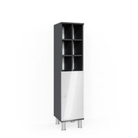 MIDISCHRANK Fynn Weiß Hochglanz 30 x 130.6 cm große Tür - Weiß Hochglanz, Holzwerkstoff (30/130.6/30cm) - Vicco