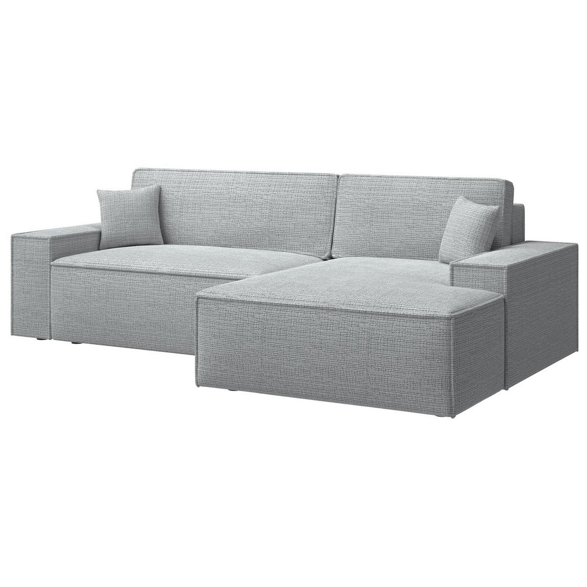 ECKSOFA Farese New Hellgrau Chenille - Hellgrau/Schwarz, Kunststoff/Textil (267/167cm) - Selsey