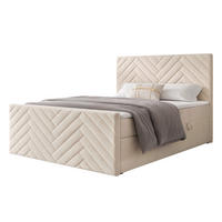 BOXBETT NEREA PLUS 160/200 cm mit Matratze und Topper, Creme - Creme, Holzwerkstoff/Textil (160/200cm) - Idohome