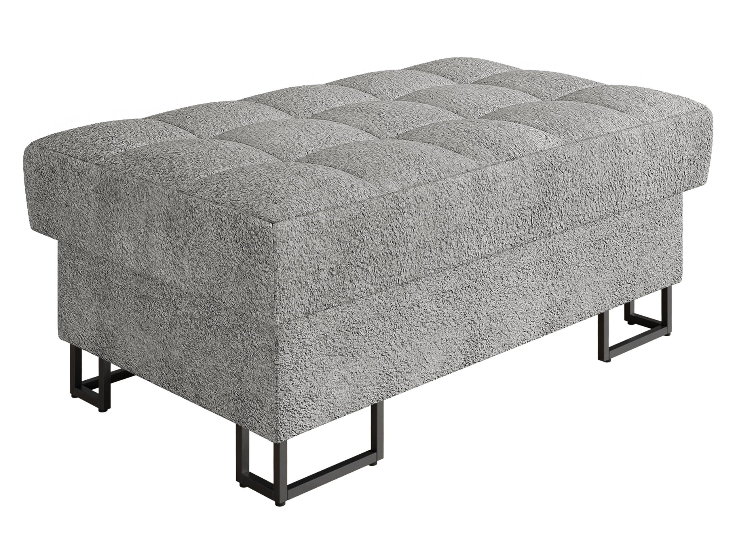 POLSTERHOCKER Laris - Schwarz/Alufarben, Holz/Textil (106/44/67cm) - MIRJAN24