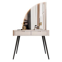 SCHMINKTISCH ZAIRA-QS mit LED Spiegel Linke Kaschmir - Kaschmir, Holzwerkstoff (103/80/49cm) - Lookway