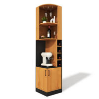 HIGHBOARD DE-38705 40/40/182 cm Weinglasregal und 4 Weinfächer Holz - Naturfarben, Holzwerkstoff (40/182/40cm) - ComfortXL