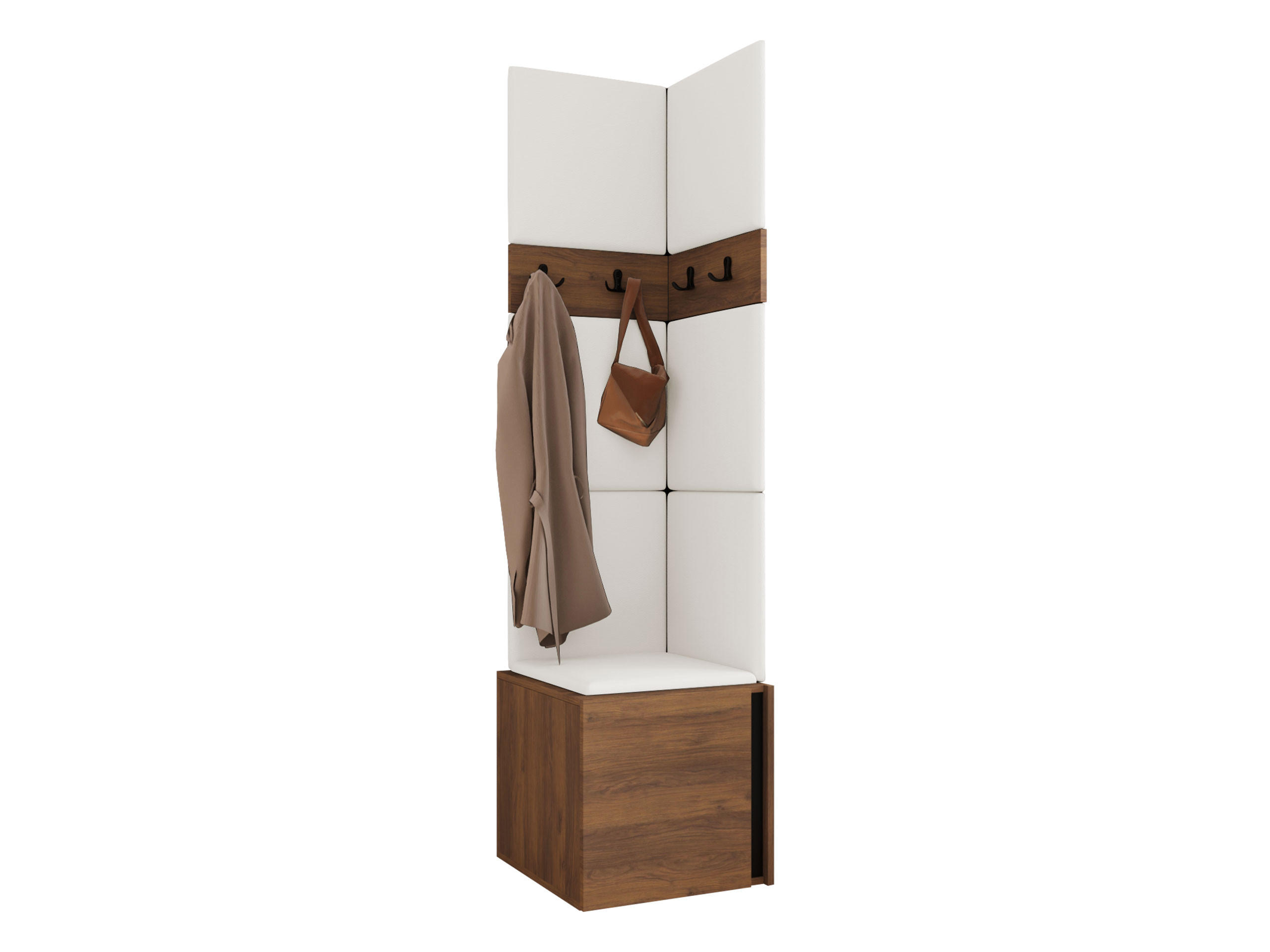 MOBILIER PENTRU HOL Orion XXI - alb/culoare lemn de nuc, material plastic/compozit lemnos (42/186/46cm) - MIRJAN24