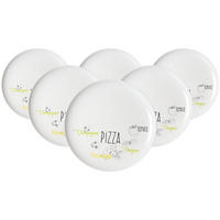 PIZZATELLER Alberto weiß-bunt ø 32 cm 6er Set - Multicolor/Weiß, Glas (32cm) - Ritzenhoff Breker