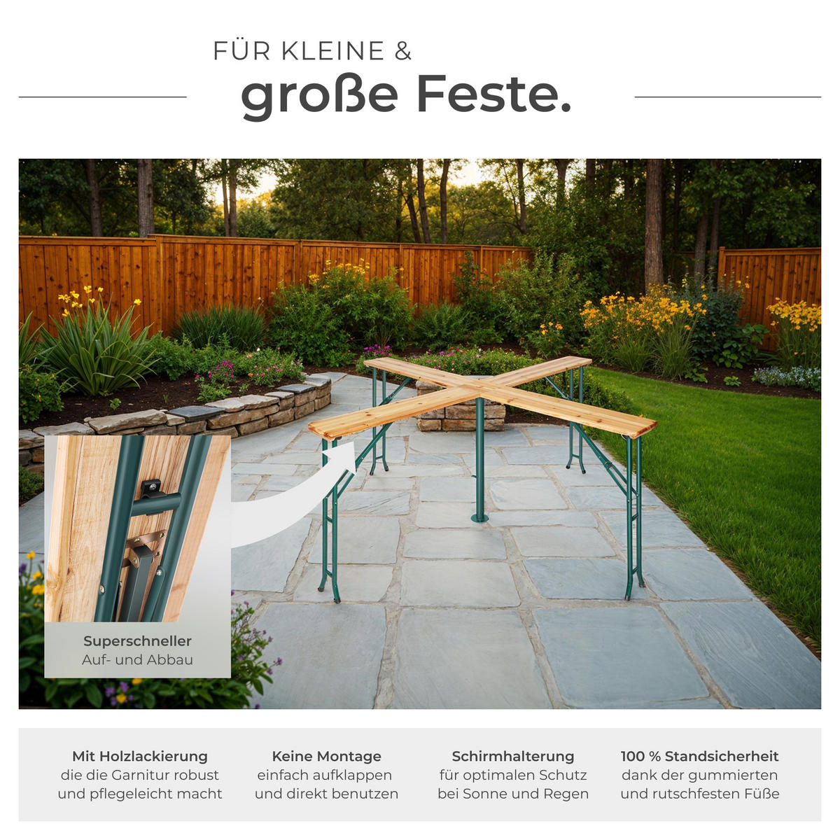 STEHTISCH Quattro,241 x 241 x 103 cm,braun - Braun, Holz - tectake