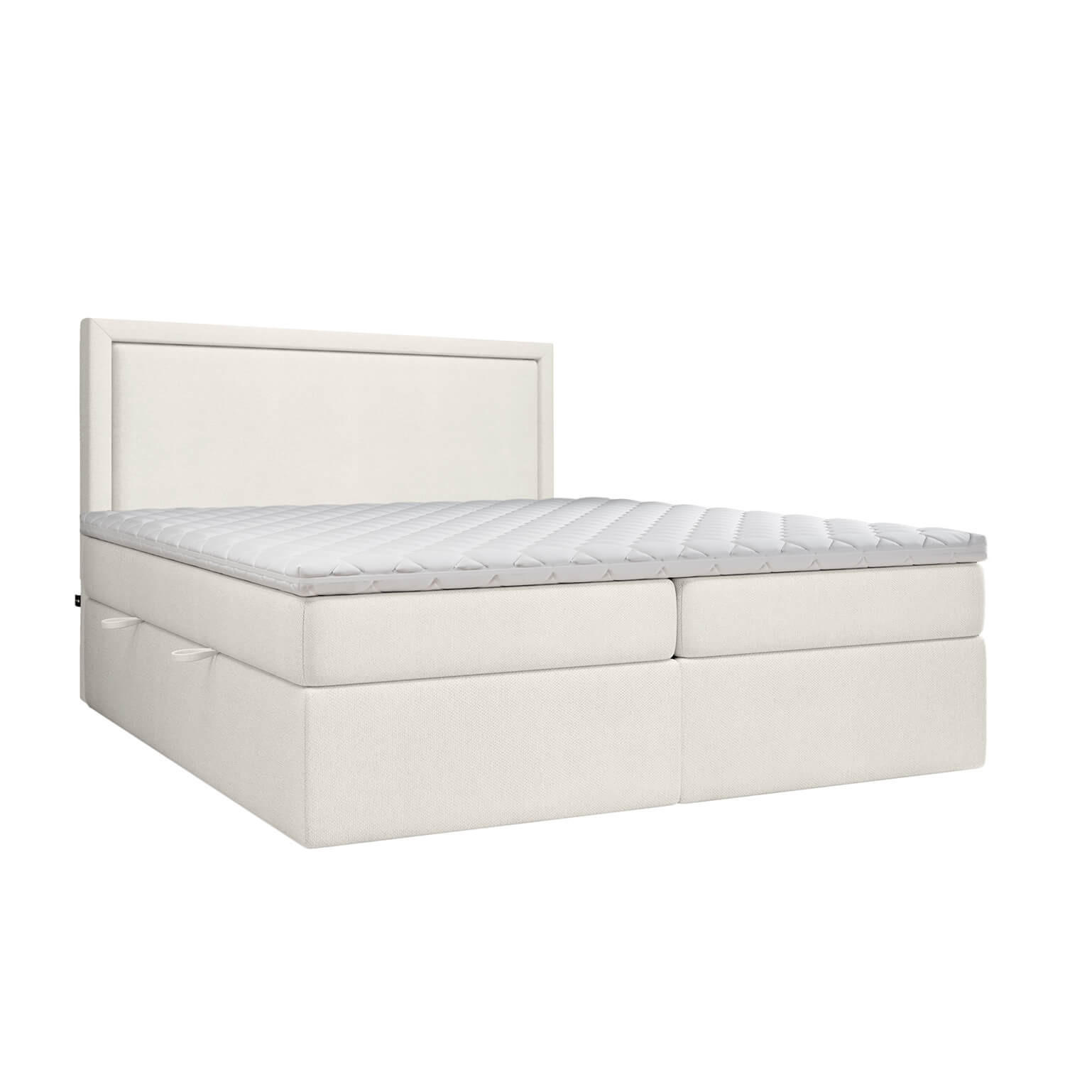 BOXBETT Jodan 120/200 cm Creme im Megan Stoff - Creme/Schwarz, Holz/Holzwerkstoff (120/200cm) - AltaBeds