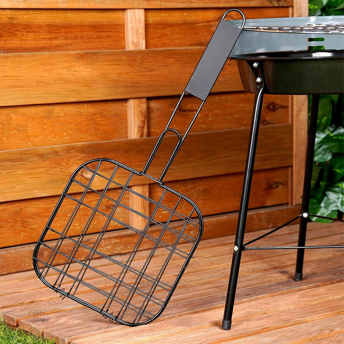 BURGER-GRILLROST antihaftbeschichtet 49 cm Schwarz - Schwarz, Metall (21.5/4/49.5cm) - Vaggan BBQ
