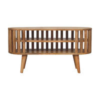 TV-MÖBEL Mini Ariella, 2 Offene Regale, Hellbraun - Hellbraun/Beige, Mangoholz/Holz (88/47/30cm) - Artisan Furniture