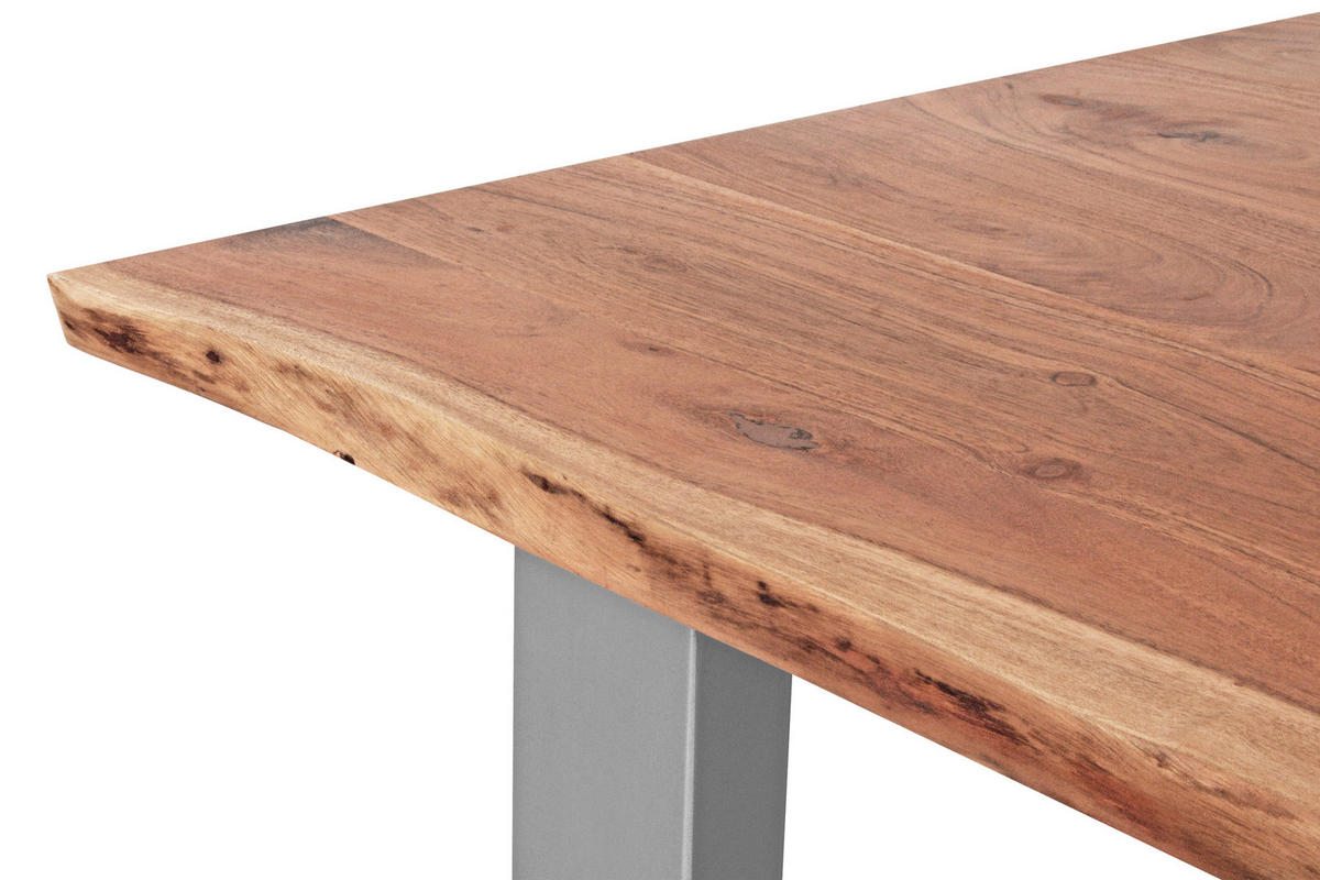 COUCHTISCH INSA - Beige/Silberfarben, Holz/Metall (75/140/43cm) - SAM
