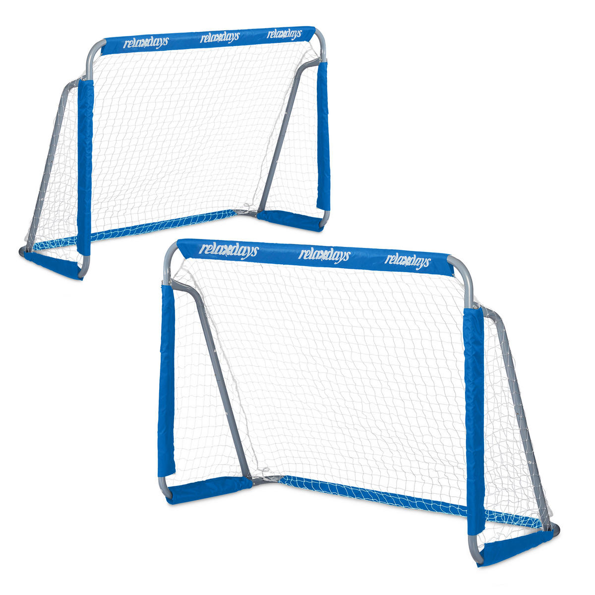 2xFUßBALLTOR - Multicolor, Textil/Metall (150/75cm) - Relaxdays