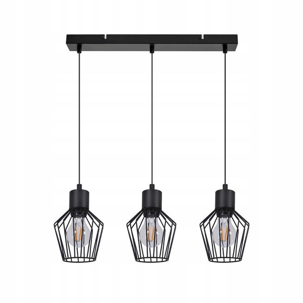 PENDELLEUCHTE Ziel 3-flammig 50/12/150 cm - Schwarz, Metall (50/12/150cm) - Nettlife