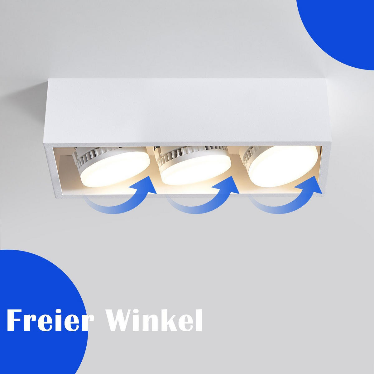 LED-DECKENLEUCHTE Harmonie 3-flammig 30/10/8 cm - Weiß, Metall (30/10/8cm) - Nettlife