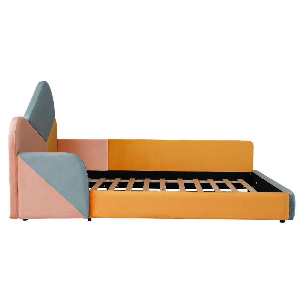 POLSTERBETT 140/200 cm DE-32709 mit erhöhtem Seitenschutz Mehrfarbig - Multicolor, Holzwerkstoff (140/200cm) - ComfortXL