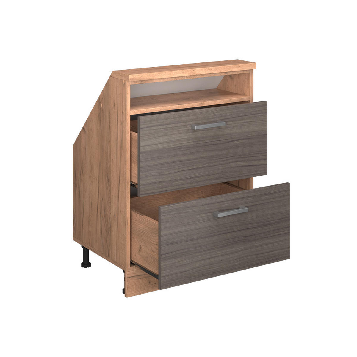 ŠIKMÁ SKŘÍŇ Rion Ušlechtilý šedý/zlatý dub - šedá/medově dubová, kompozitní dřevo (60/81.6/46cm) - Vicco