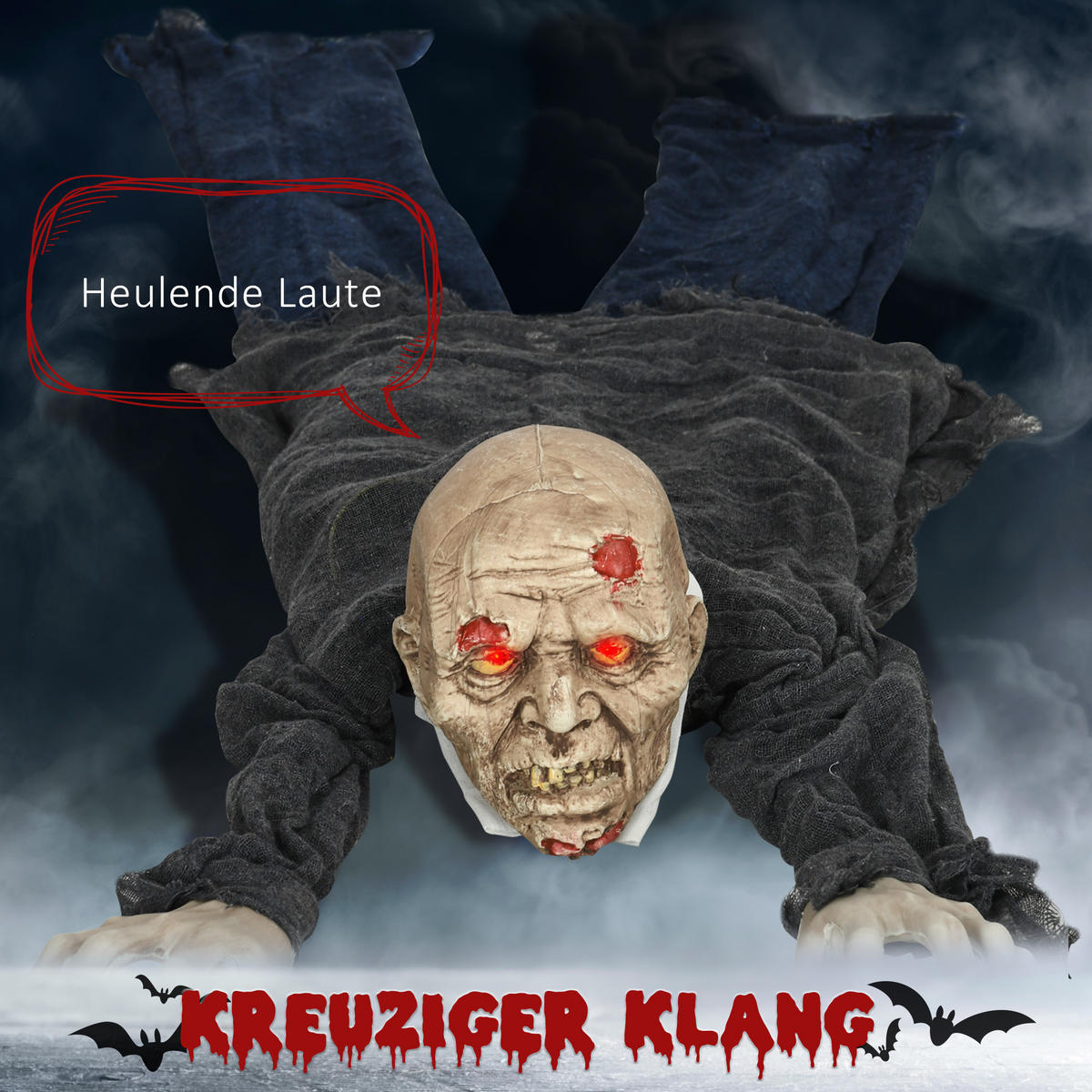 HALLOWEEN HORROR-CLOWN, Mehrfarbig, Polyester, PE, Stahl - Multicolor, Kunststoff (20/159/45cm) - HOMCOM