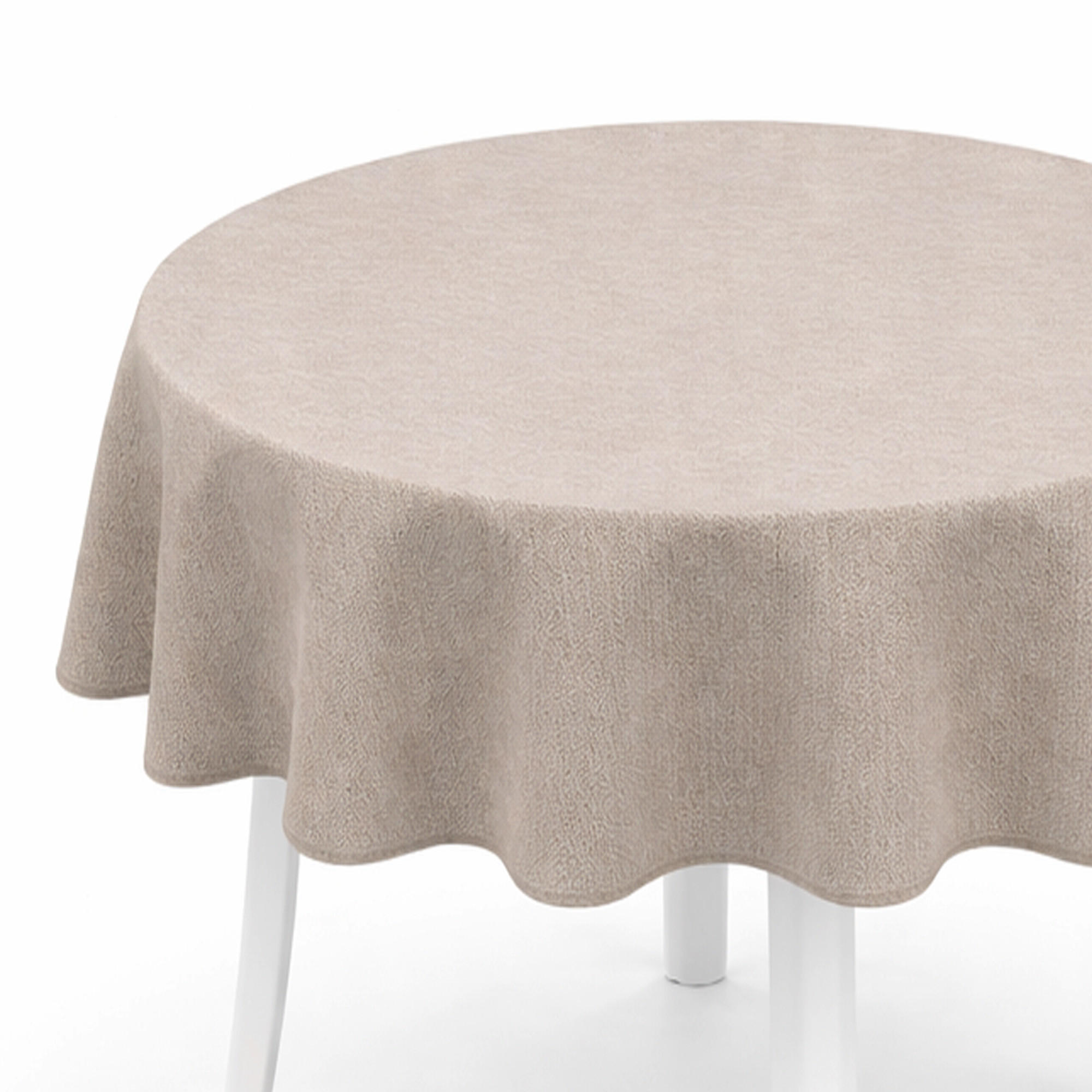 TISCHDECKE Garten Weichschaum Ø140cm - Taupe - Taupe, Kunststoff (140/140cm) - Bestlivings