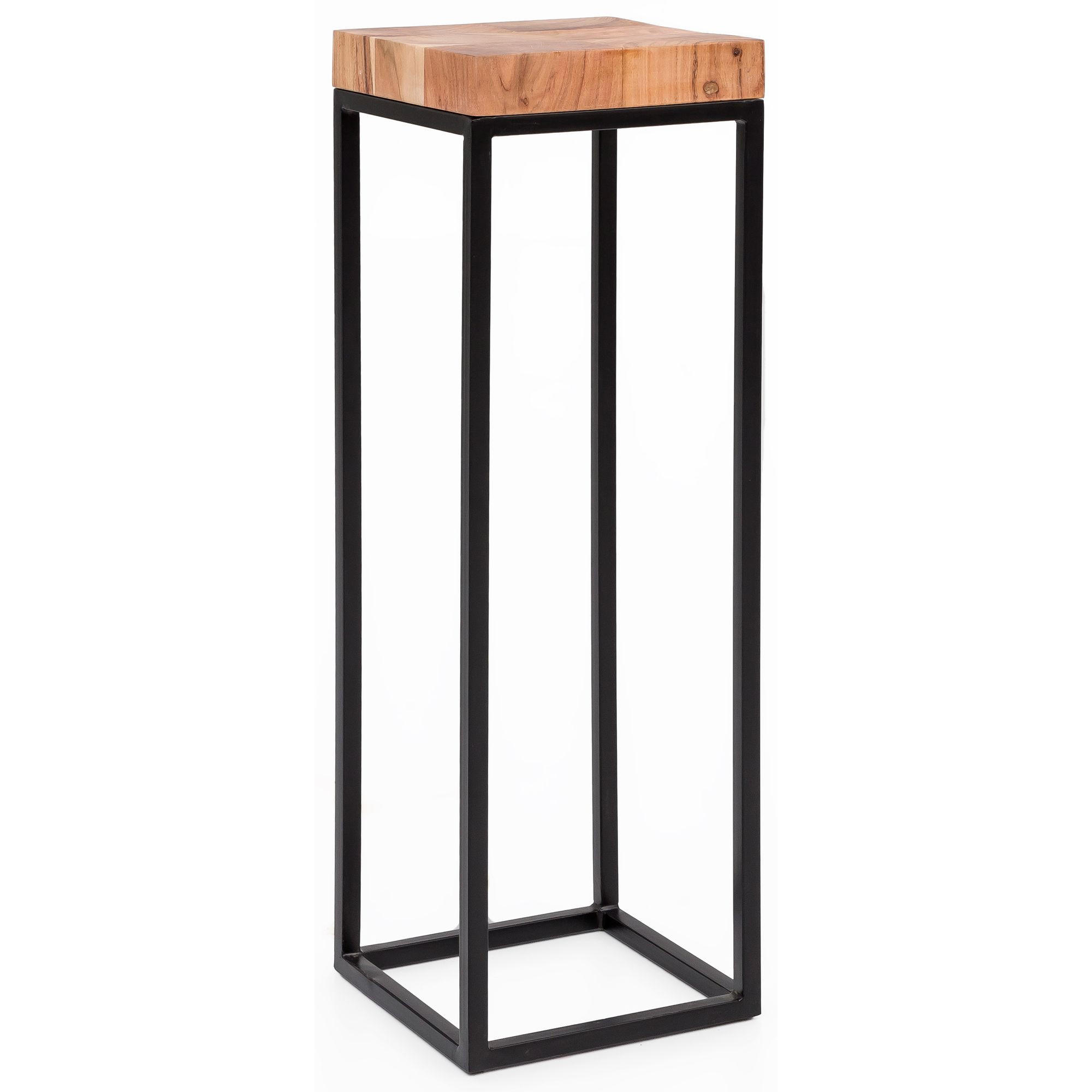 BEISTELLTISCH – Akazie Metall Natur 30x97x30 cm - Schwarz/Akaziefarben, Metall (30/30/97cm) - KADIMA DESIGN