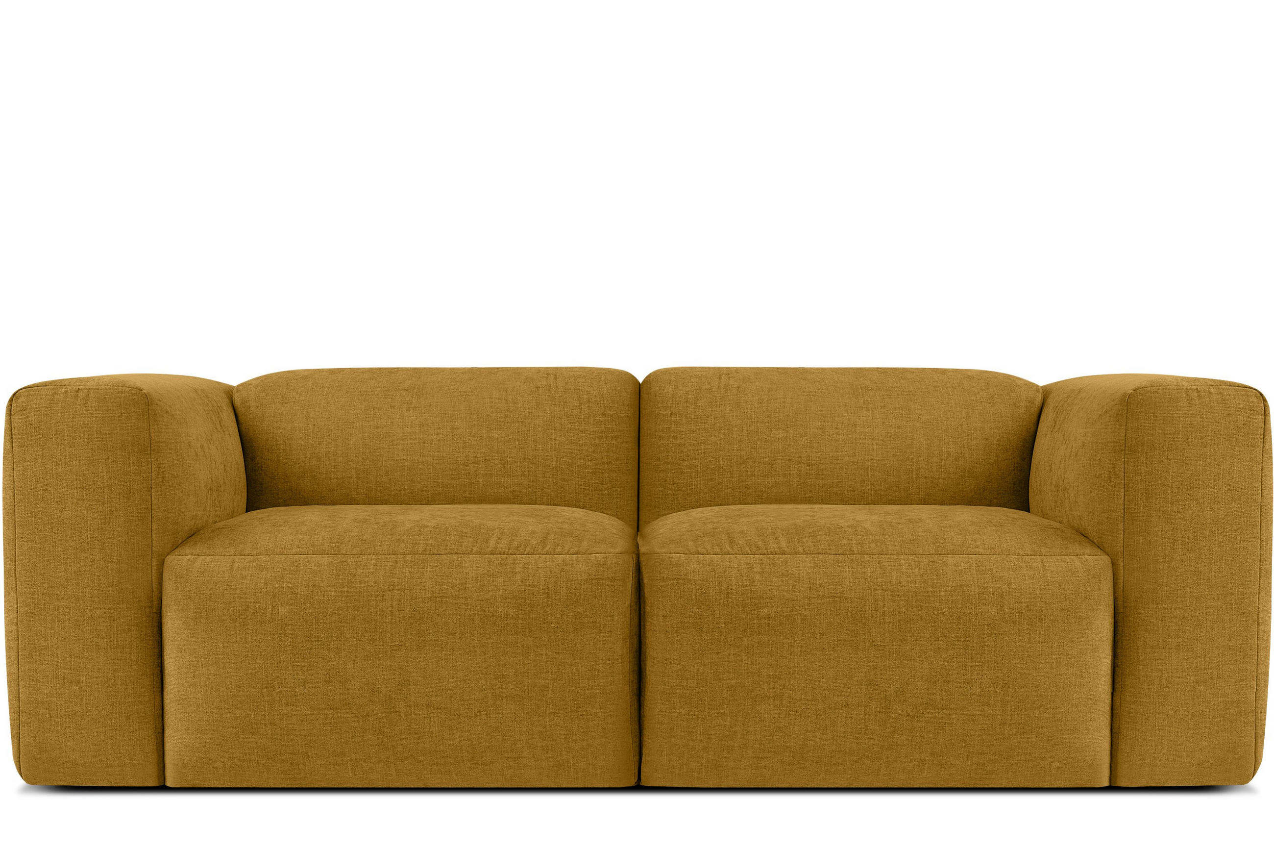 2-SITZER-MODULSOFA BUFFO mit extrem weicher und bequemer Sitzfläche, Gewebestoff, Honig - Honig, Textil (210/73/96cm) - KONSIMO®