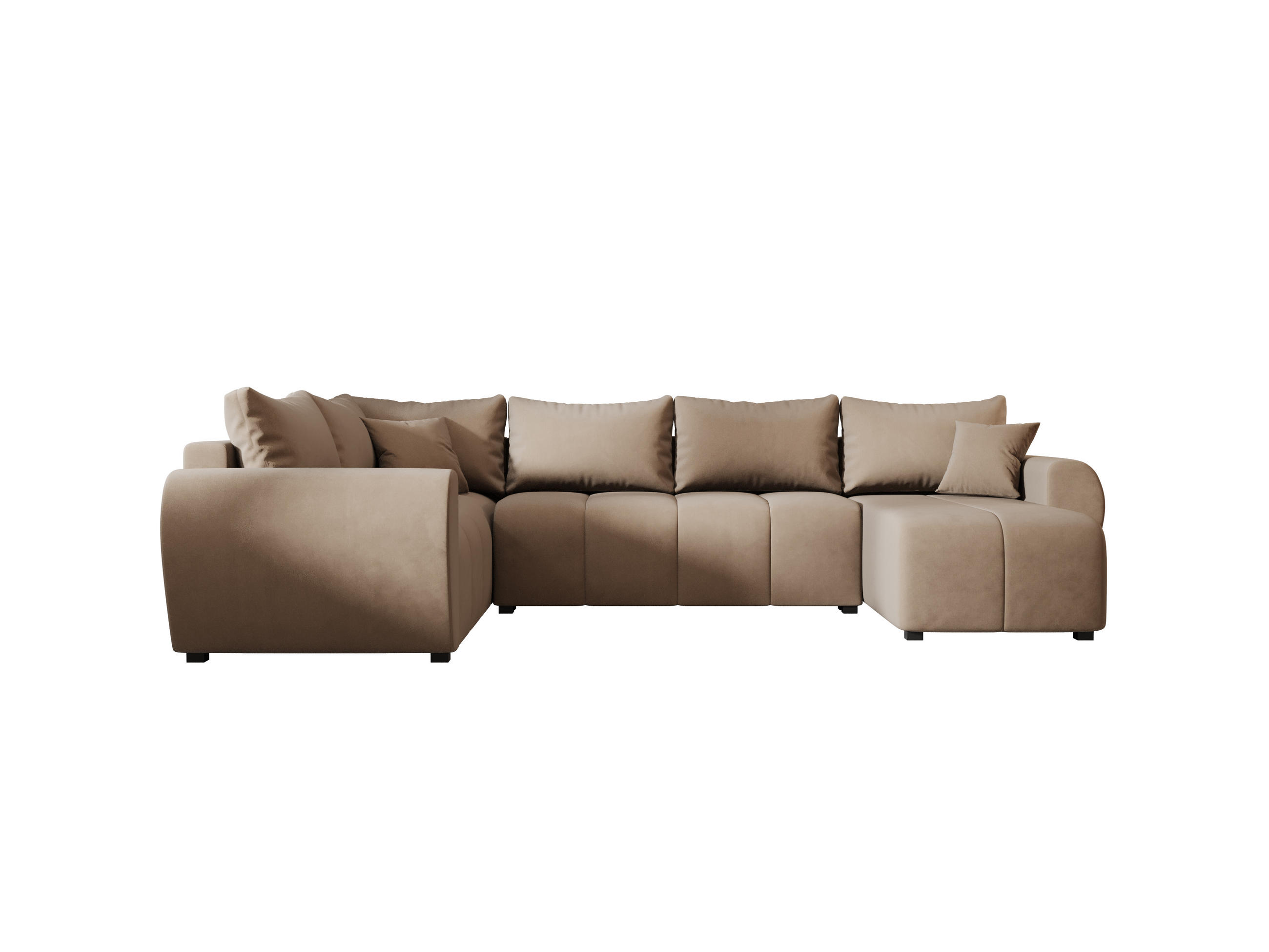 WOHNLANDSCHAFT MOLISA U PLUS Itaka 48 Links mit Schlaffunktion - Braun, Textil (303/82/208cm) - Bedante