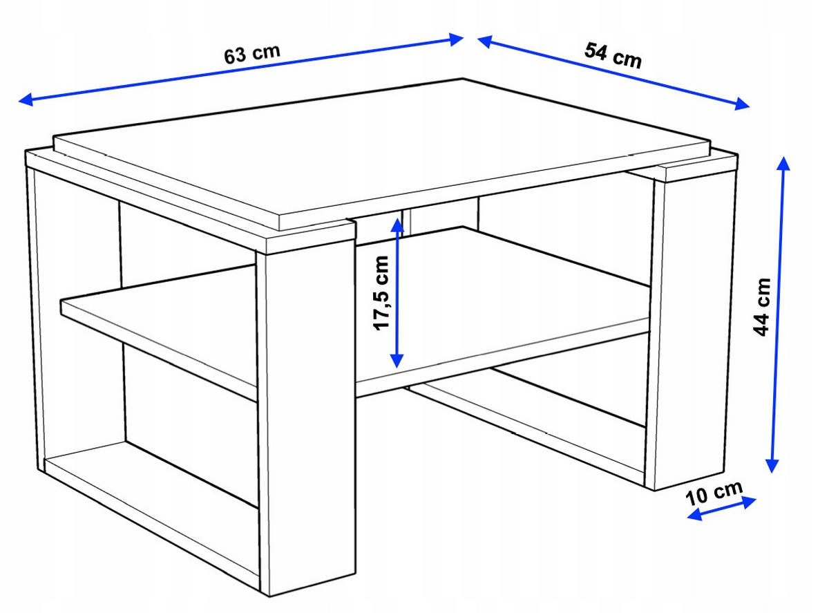 COUCHTISCH Kaja63 63/42/53,8 - Schwarz/Weiß, Holzwerkstoff (54/63/42cm) - RAUMHIRSCH FURNITURE
