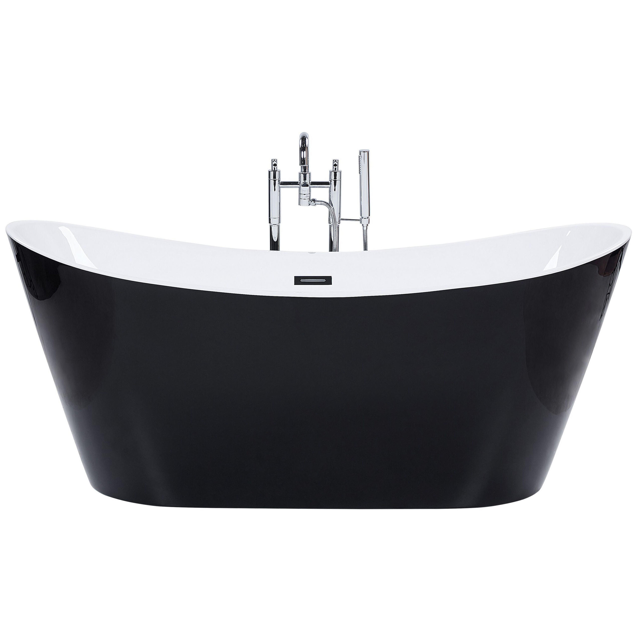 BADEWANNE FREISTEHEND 78x180x72 cm schwarz Antigua - Schwarz, Kunststoff (78/72/180cm) - Beliani
