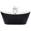 BADEWANNE FREISTEHEND 78x180x72 cm schwarz Antigua - Schwarz, Kunststoff (78/72/180cm) - Beliani