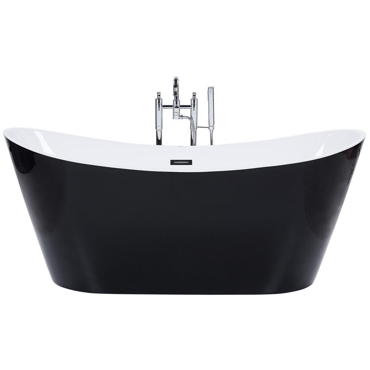 BADEWANNE FREISTEHEND 78x180x72 cm schwarz Antigua - Schwarz, Kunststoff (78/72/180cm) - Beliani