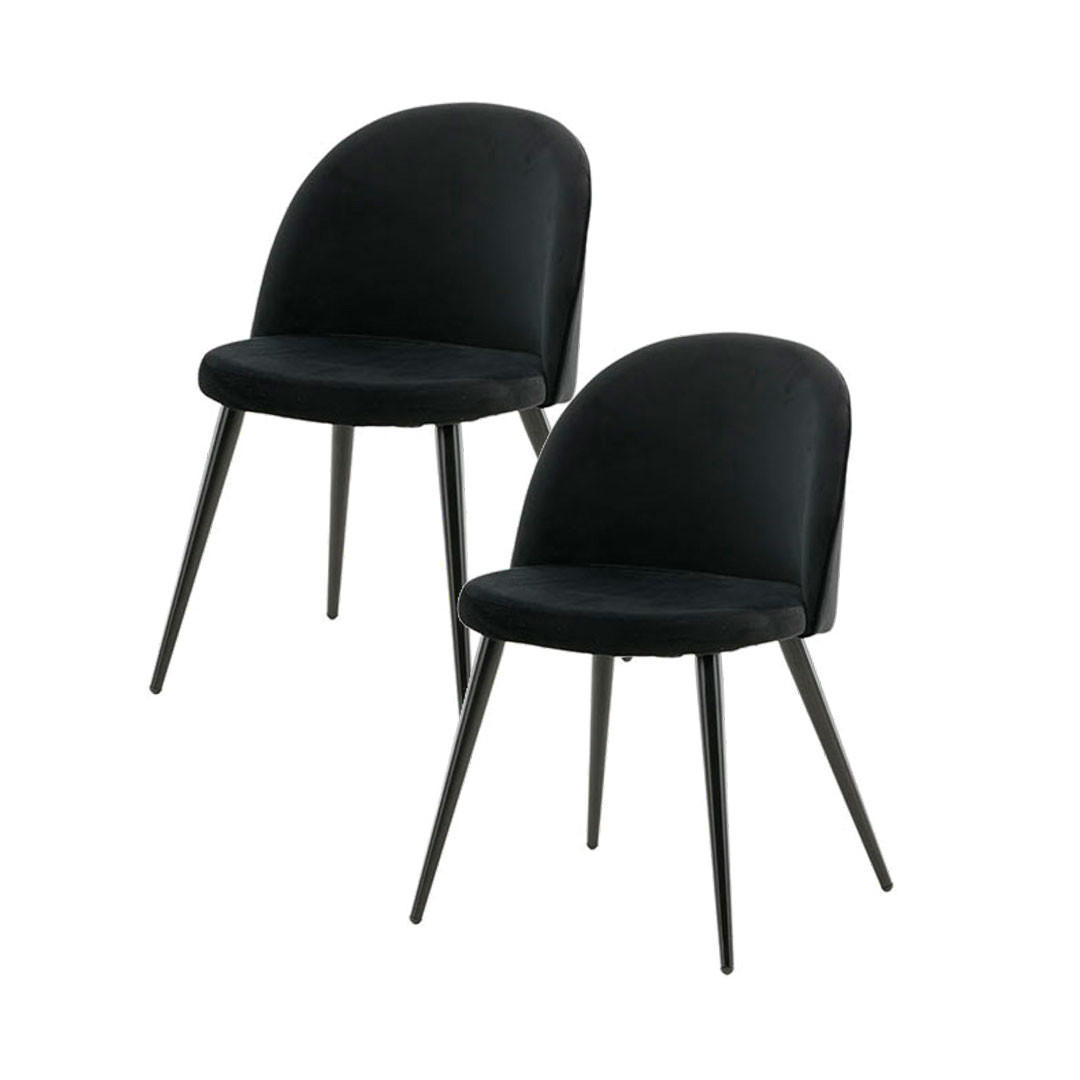 STUHL 2er-Set schwarz - Schwarz, Textil (50/77/57cm) - ebuy24