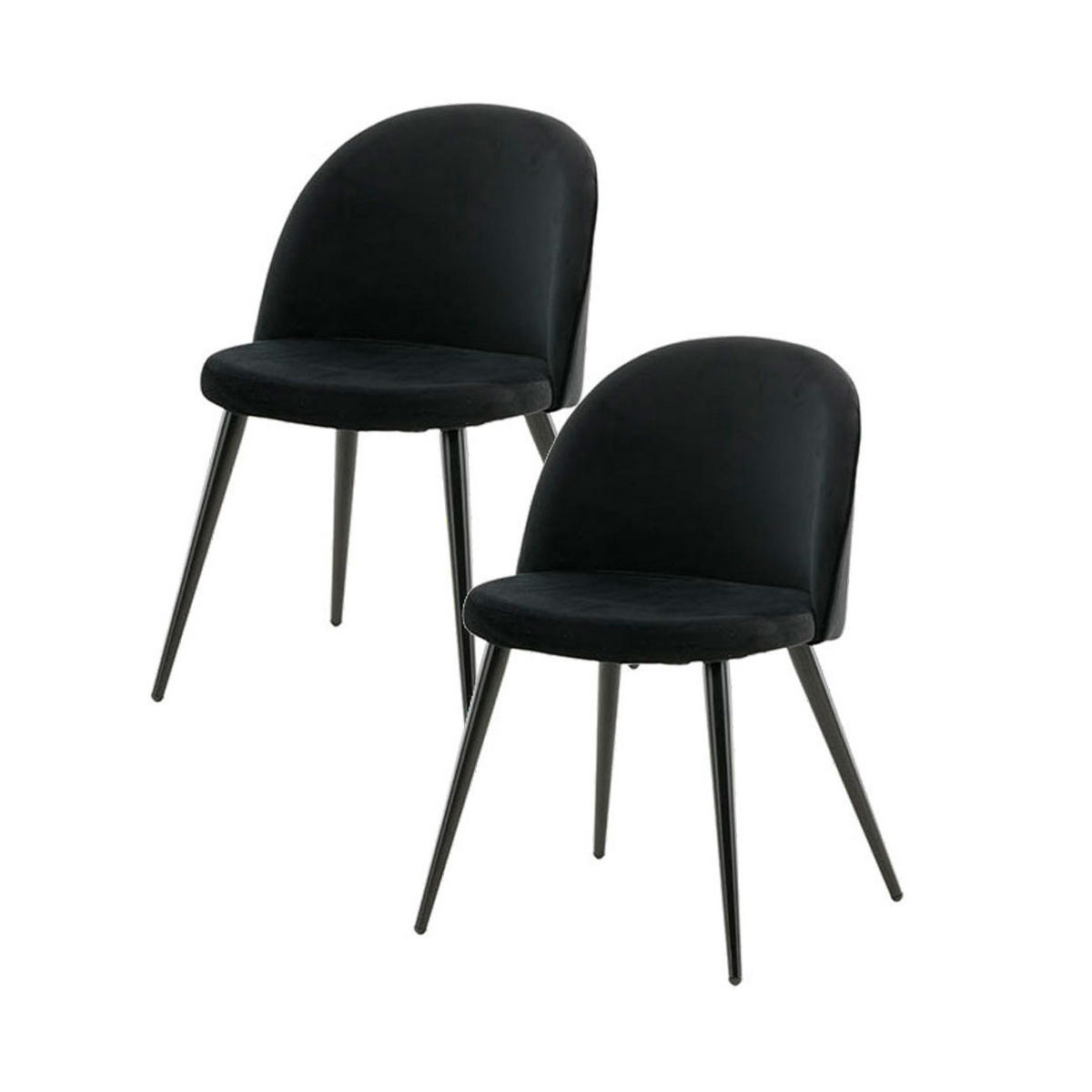 STUHL 2er-Set schwarz - Schwarz, Textil (50/77/57cm) - ebuy24