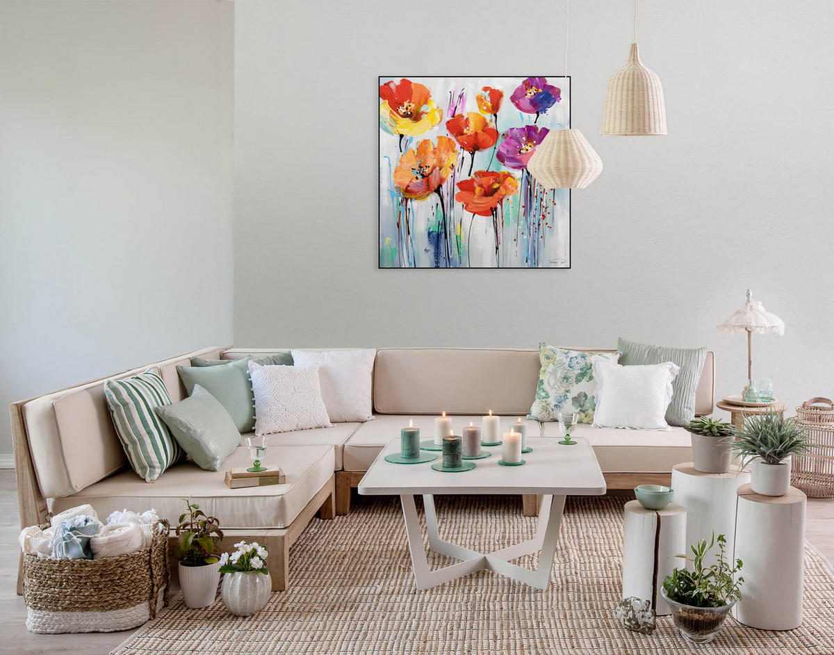 ÖLGEMÄLDE 80/80 cm - Multicolor, Holz/Textil (80/80cm) - KUNSTLOFT