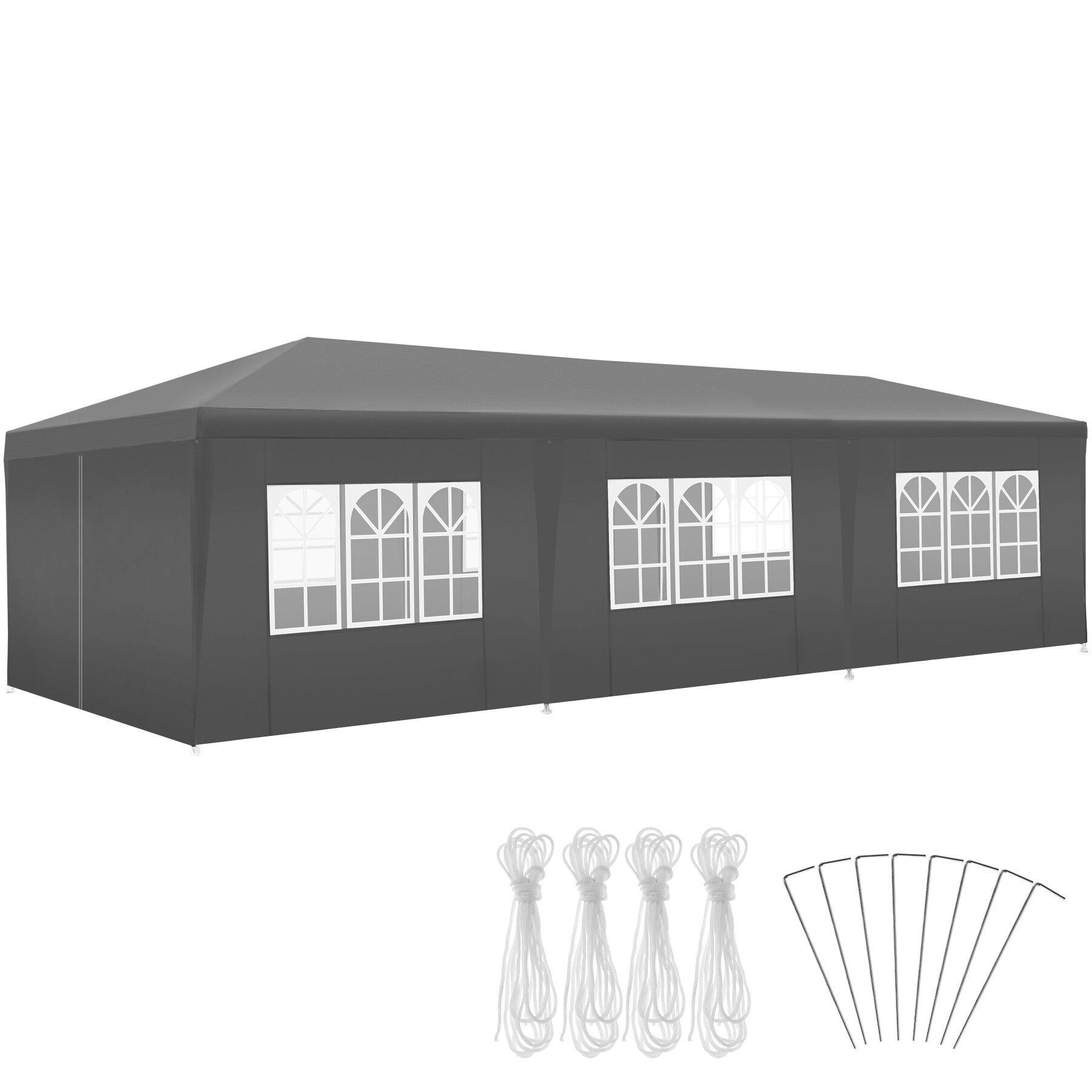 PAVILLON Miramas,wasserdicht,grau - Grau, Kunststoff (300/250/900cm) - tectake