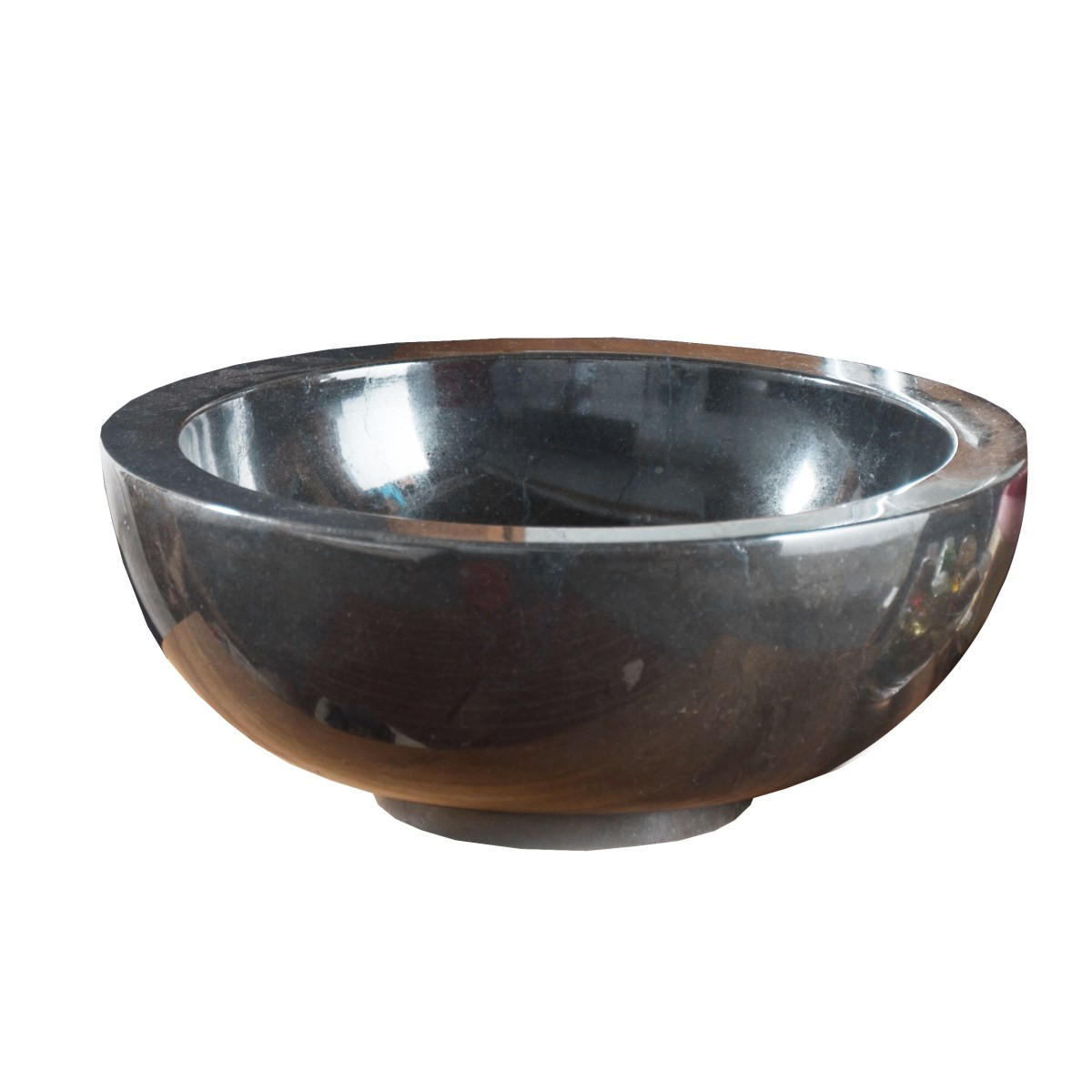 WASCHBECKEN Bahya Schwarz aus Marmor - Schwarz, Stein (35/15/35cm) - Tikamoon