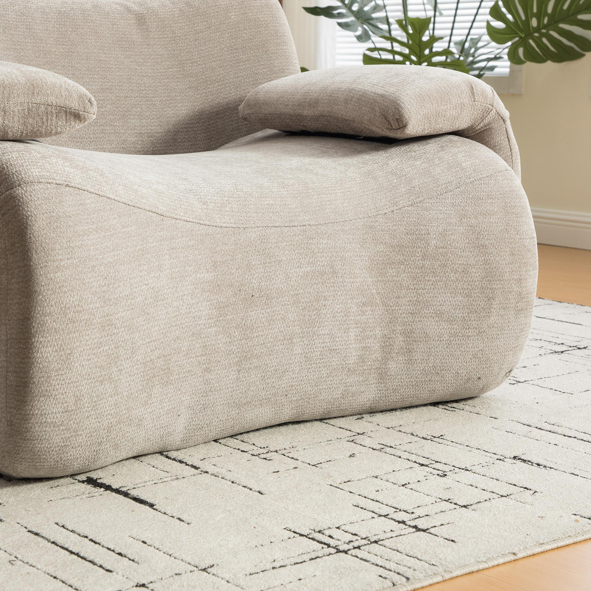 SOFA Chenille Grau ohne Montage - Grau, Textil (120/73.5/92.5cm) - WISHDOR