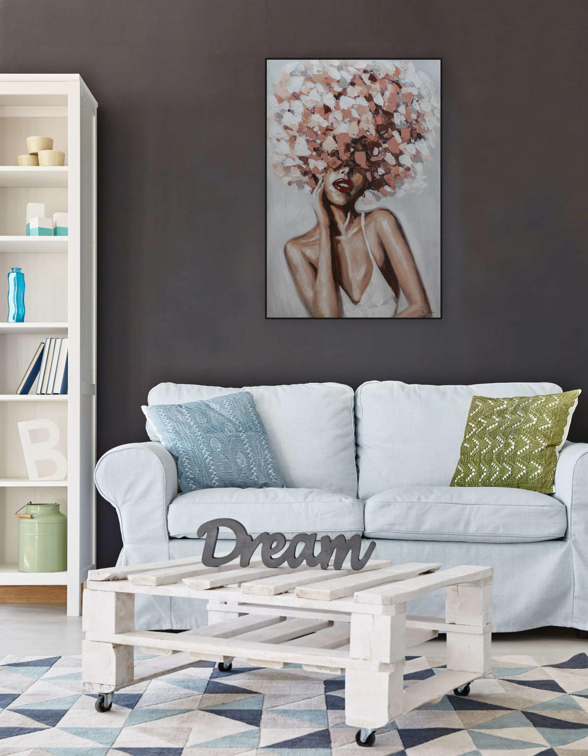 ÖLGEMÄLDE 60/90 cm - Pink, Holz/Textil (60/90cm) - KUNSTLOFT