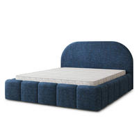 POLSTERBETT FLUSSO 140x200 cm mit Bettkästen - Blau - Blau, Holz (140/200cm) - MASSENO