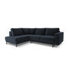 AUSKLAPPBARES-ECKSOFA links Caro aus Samt dunkelblau 5 Sitzplätze - Dunkelblau, Textil (187/247cm) - Micadoni