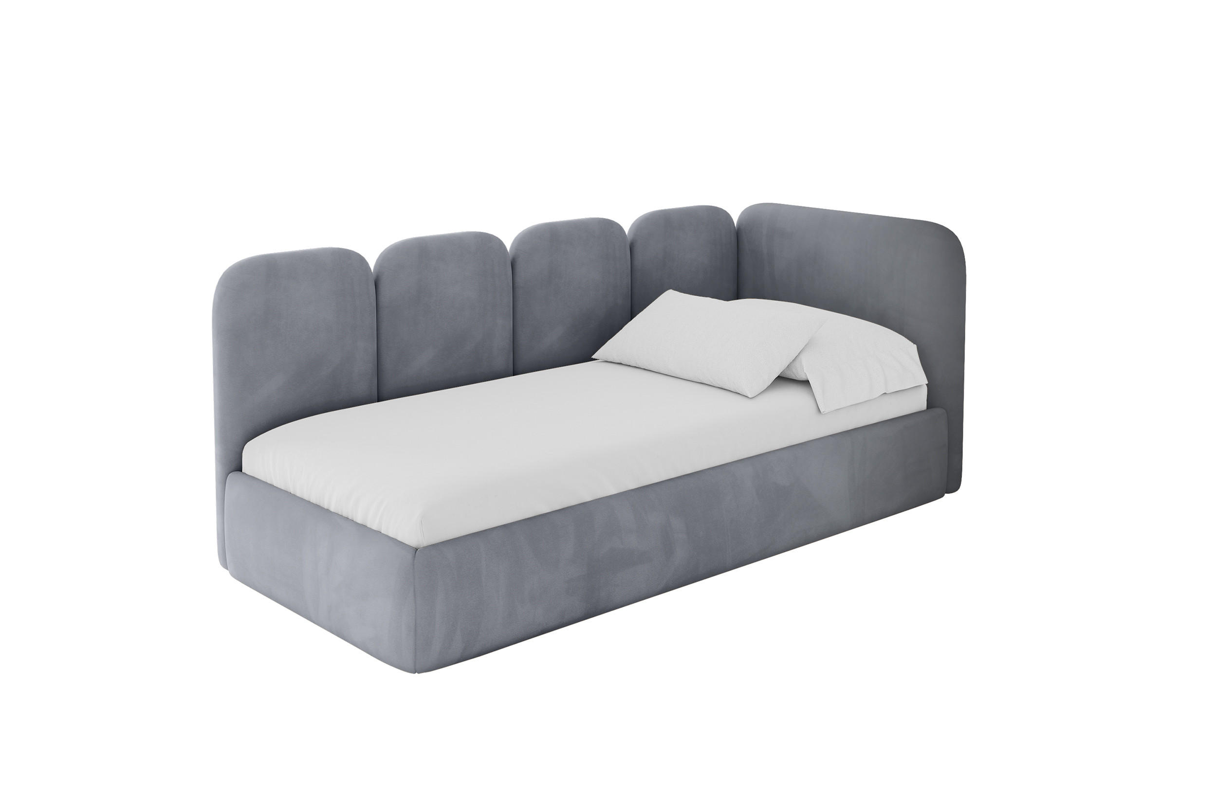 ALTDECOR JEDNOLŮŽKOVÁ POSTEL pro mládež s úložným prostorem a matrací H3/H4, vlevo - VELY 100x200 šedá