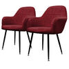 ESSZIMMERSTUHL Samt Bordeaux 2er Set - Bordeaux, Metall (60/84/58cm) - ECD-Germany