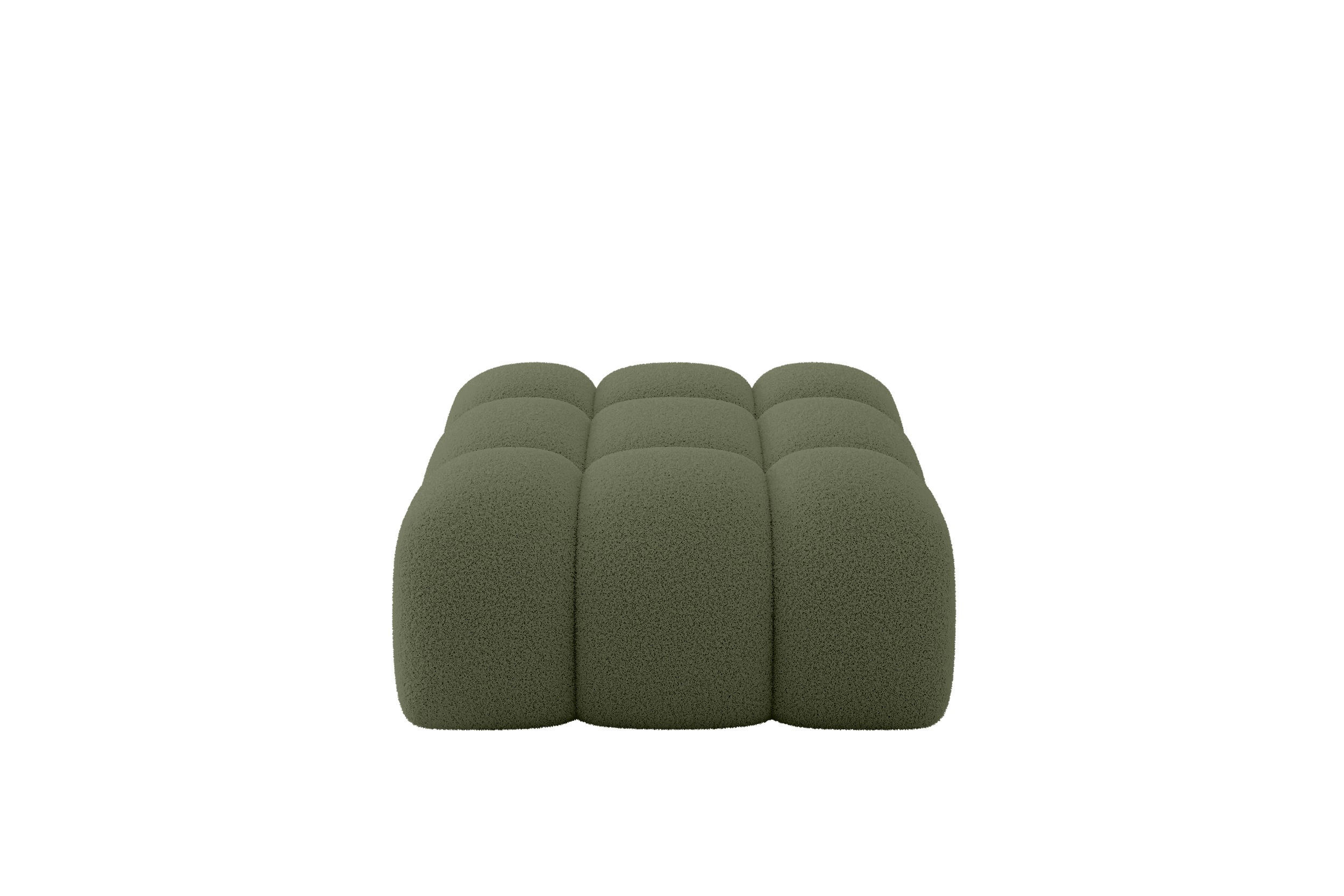 POUF OLEA-PUF 91x87x44 cm Grün Bouclé Modular Sitzhocker - Schwarz/Olivgrün, Holzwerkstoff/Kunststoff (91/44/87cm) - ALTDECOR