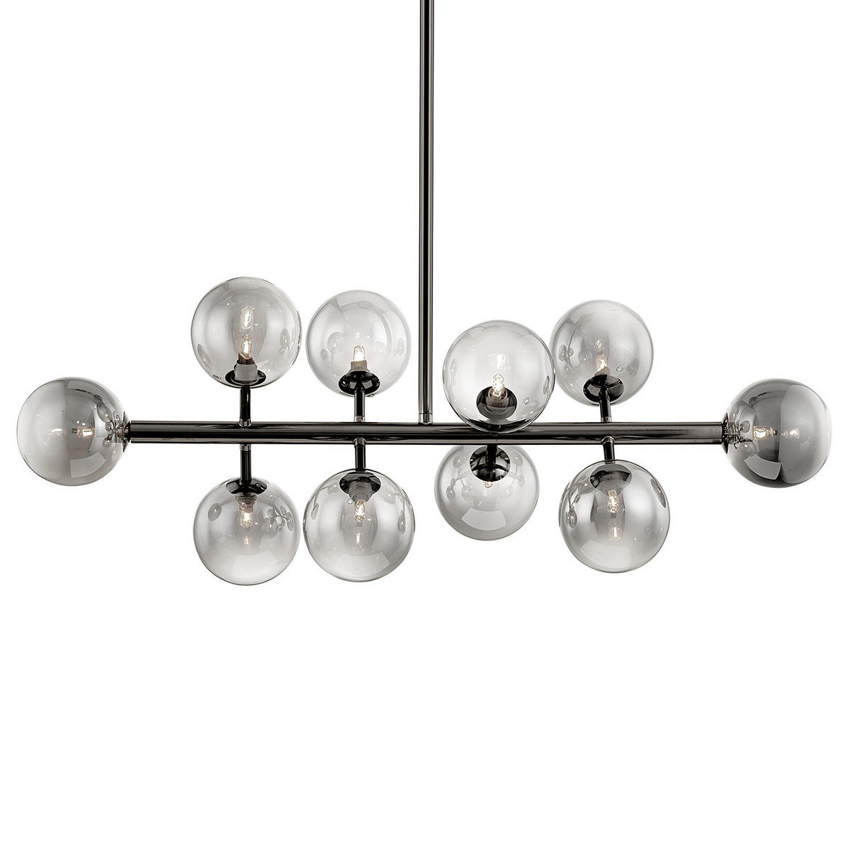 DECKENLEUCHTE - Metall - 10-flammig - Grau, Glas/Metall (36/88/70cm) - home24