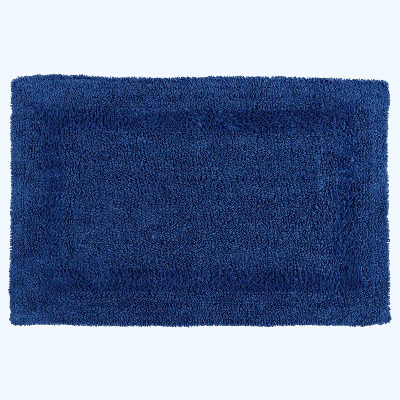BADGARNITUR 2-teilig, Badematte & WC-Vorleger, wendbar - Dunkelblau, Textil (50/80cm) - Homescapes