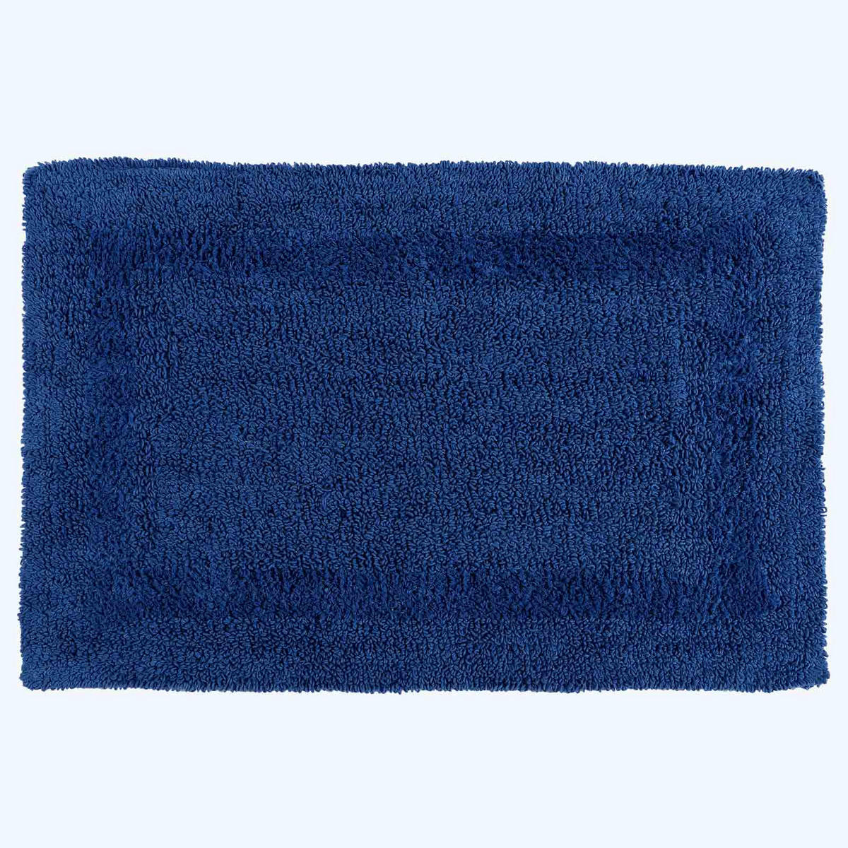 BADGARNITUR 2-teilig, Badematte & WC-Vorleger, wendbar - Dunkelblau, Textil (50/80cm) - Homescapes