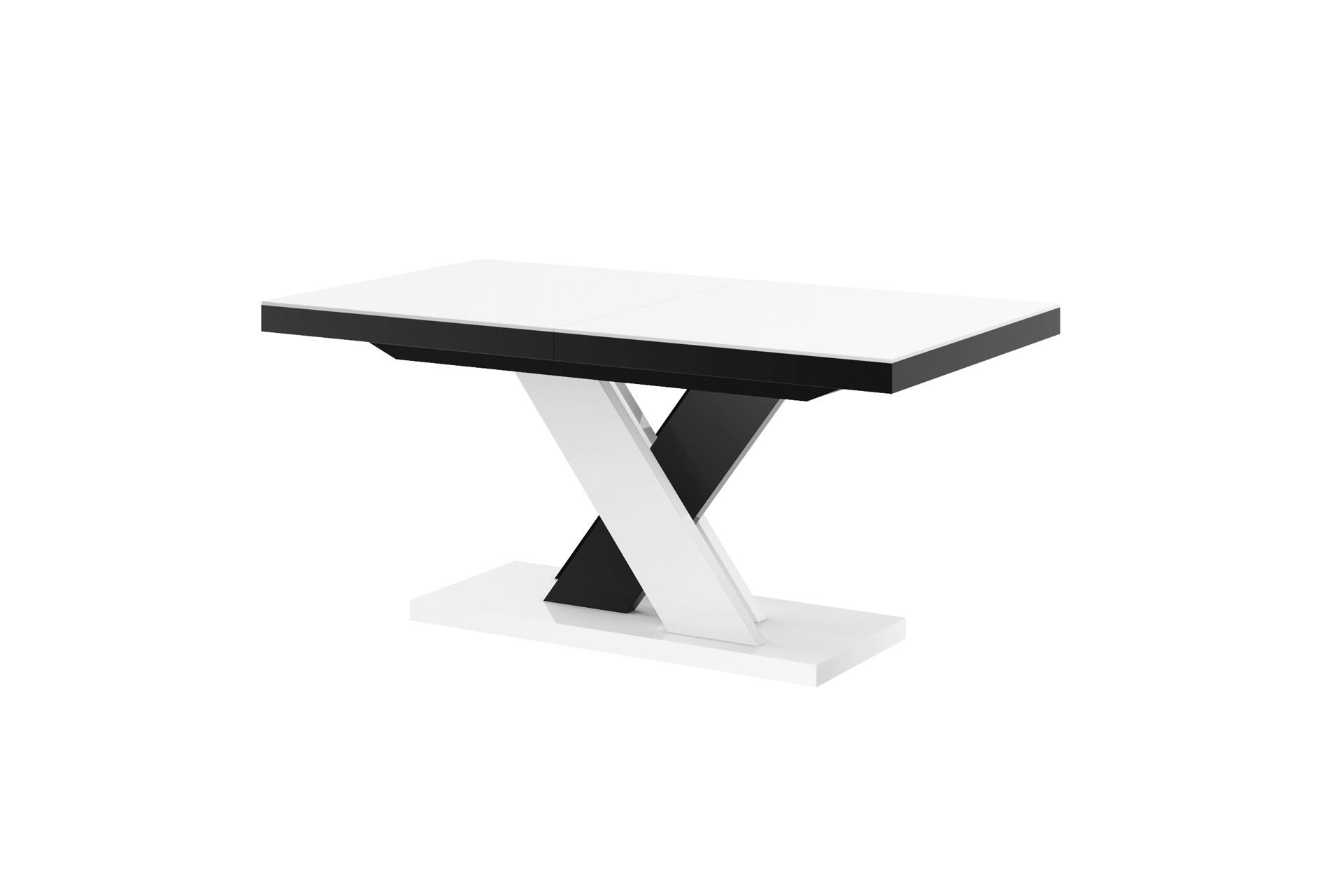 ESSTISCH Rechteckig Weiß Schwarz Hochglanz 120/89/75 cm - Schwarz Hochglanz/Weiß Hochglanz, Holzwerkstoff (89/160/75cm) - designimpex