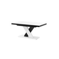 ESSTISCH Rechteckig Weiß Schwarz Hochglanz 120/89/75 cm - Schwarz Hochglanz/Weiß Hochglanz, Holzwerkstoff (89/160/75cm) - designimpex