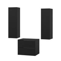 BADMÖBEL-SET Color Schwarz 3-Teilig (2S 60 + 1D 100 X2) - Schwarz, Holzwerkstoff (120/160/45cm) - mzm24
