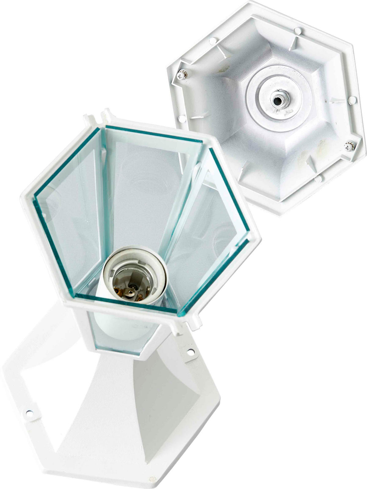 LED-GARTENLATERNE - moderne Außenlampe mit E27-Sockel für Innen- und Außenbereich - Weiß, Kunststoff (17/15/30cm) - Northpoint